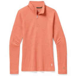 Camiseta funcional de mujer Smartwool W Classic Thermal Merino BL 1/4 ZB 2022 naranja claro sunset coral heather