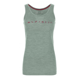 Camiseta sin mangas para mujer Ortovox 120 Cool Tec Icons Top W verde GreenForrestBlend