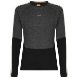 Camiseta funcional de hombre Icebreaker Men Merino 200 Oasis+ LS Crewe gris/negro Blk/Jtht/Und/Cb