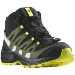 Calzado para niños Salomon Xa Pro V8 Mid Climasalomon™ Waterproof negro/amarillo Black / Deep Lichen Green / Safety Yellow