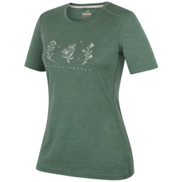 Camiseta de mujer MOOA Merino Lyolite Bloom 150 Short verde green