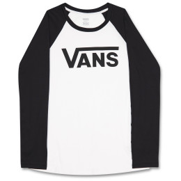 Camiseta de mujer Vans Drop V Ls Raglan-B blanco/negro White