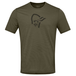 Camiseta de hombre Norrona femund equaliser merino T-shirt verde oscuro Olive Night