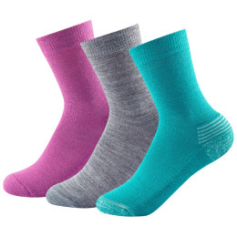 Calcetines para niños Devold Daily Medium Kid Sock 3PK rosa GirlMix