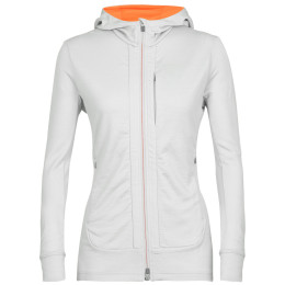 Sudadera funcional de mujer Icebreaker Quantum III LS Zip Hoodie gris claro ether/flash