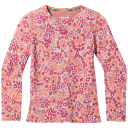 Camiseta funcional para niños Smartwool Kids' Classic Thermal Merino Base Layer Crew rosa FESTIVE FUCHSIA FLORAL