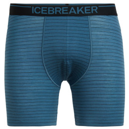 Calzoncillos bóxer para hombre Icebreaker Mens Anatomica Long Boxers azul Thunder/Black/Stripe