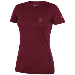 Camiseta de mujer Zulu Merino Fire 160 Short burdeos wine