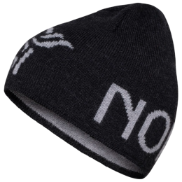 Gorro Norrona 29 mid merinoUll logo Beanie negro Caviar Melange