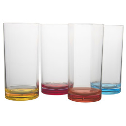 Juego de vasos Gimex Longdrink Rainbow 4 pcs