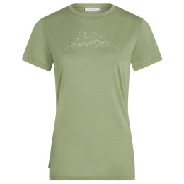 Camiseta de mujer Icebreaker Women Merino 150 Tech Lite SS Tee Sparkling Stars verde Lichen
