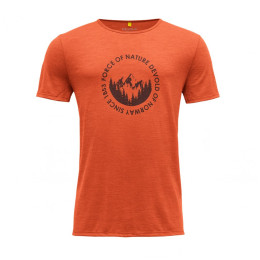 Camiseta funcional de hombre Devold Leira Merino 130 Tee Man naranja Brick