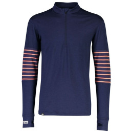 Camiseta funcional de hombre Mons Royale Alta Tech Half Zip azul Navy/AlpineStripe