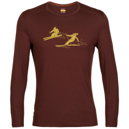 Camiseta de hombre Icebreaker 200 Oasis LS Crewe Last Run marrón espresso