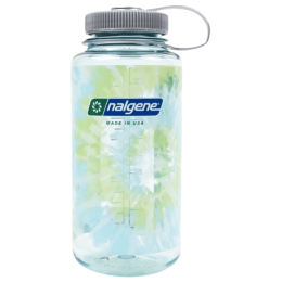 Botella Nalgene Wide Mouth Tie-Dye Print 1000 ml azul claro Seafoam w/Platinum Blue Tie Dye