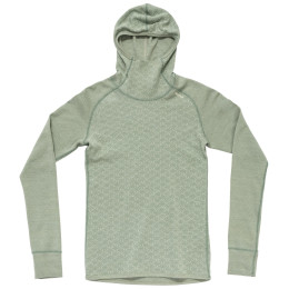 Camiseta funcional de mujer Devold Kvitegga Merino 230 Hoodie Wmn verde claro RAW WHITE