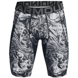 Calzoncillos funcionales de hombre Under Armour HG Armour Print Long Sts gris Pitch Gray / / White