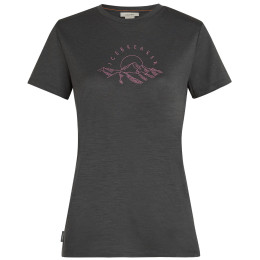 Camiseta funcional de mujer Icebreaker W Mer 150 Tech Lite SS Tee Sunrise Sumit gris/rosa Obsidian