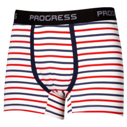 Calzoncillos bóxer para hombre Progress OS KASPAR 24NT blanco/rojo TricolorStrips