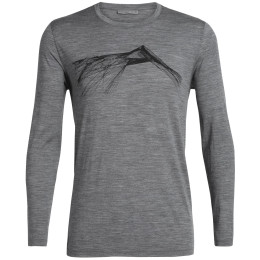 Camiseta de hombre Icebreaker Mens Tech Lite LS Crewe gris GritstoneHthr