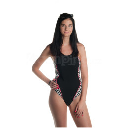 Bañador de mujer Aquawave Cintura negro White/Black/CalypsoCoral