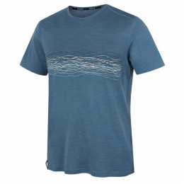 Camiseta de hombre MOOA Merino Lyolite Waves 150 Short azul blue