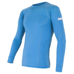 Camiseta funcional de hombre Sensor Merino Wool Active manga larga azul claro