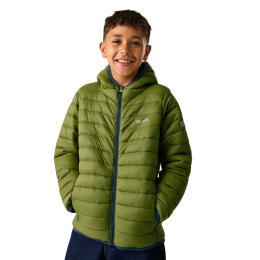 Chaqueta de invierno para niños Regatta Junior Hooded Marizion Golden Cypress khaki Golden Cypress/Aviator Blue