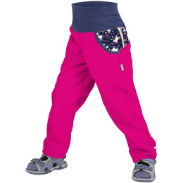 Pantalones softshell para niños Unuo bez zateplení vzor rosa