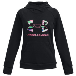 Sudadera para niños Under Armour Rival Fleece BL Hoodie negro Black/Pink Punk