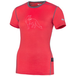 Camiseta de mujer Zulu Merino 160 Short Fox rojo/gris coral/grey