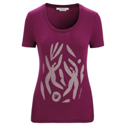 Camiseta funcional de mujer Icebreaker Women Tech Lite II SS Scoop Tee Nature Celebration violeta Go Berry