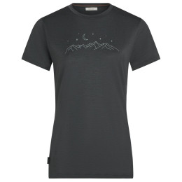 Camiseta de mujer Icebreaker Women Merino 150 Tech Lite SS Tee Sparkling Stars gris oscuro Obsidian