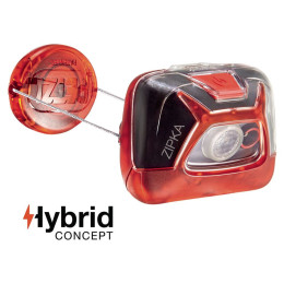 Linterna frontal expuesta Petzl Zipka rojo