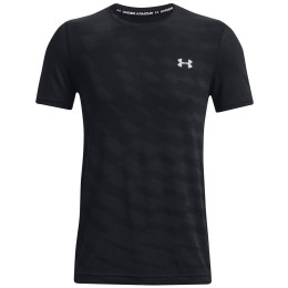 Camiseta funcional de hombre Under Armour Seamless Radial SS negro Black / / Mod Gray