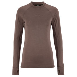 Camiseta funcional de mujer Craft Wool Comfort Rn LS W marrón Brown
