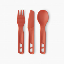 Juego de cubiertos Sea to Summit Passage Cutlery Set 3 Piece rojo Spicy Orange