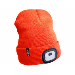 Gorro con lámpara frontal Extol Light Economy naranja