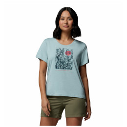 Camiseta de mujer Columbia Parsons Point™ SS Scoop Tee azul claro Marine Light Heather, Canopy View