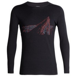 Camiseta de hombre Icebreaker Mens 200 Oasis Deluxe Raglan LS Crewe La Meije