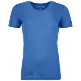 Camiseta de mujer Ortovox 185 Merino Logo Spray Ts W azul sky blue