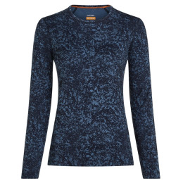 Camiseta funcional de mujer Icebreaker Women M 200 Oasis LS Crewe Moss BloomAOP azul/negro Midnvy/Dawn/Aop