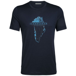 Camiseta de hombre Icebreaker SS Crewe Greenland Crest azul oscuro MidnightNavy