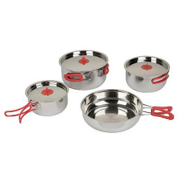 Vajilla Bo-Camp Set Of Pans Travel 4 plata Silver