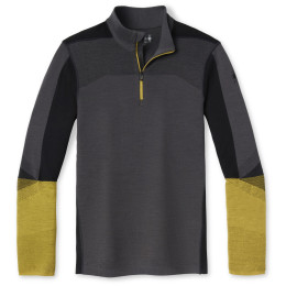 Camiseta funcional de hombre Smartwool Intraknit Merino 200 Colorblock 1/4 Zip gris/amarillo ForgedIron