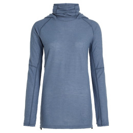 Sudadera de mujer Icebreaker Wom Mer 400 RealFleece Grid Pulover Hood azul/gris Dawn