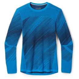 Camiseta térmica de hombre Smartwool M Intraknit Thermal Merino Base Layer Pattern Crew azul laguna blue angled