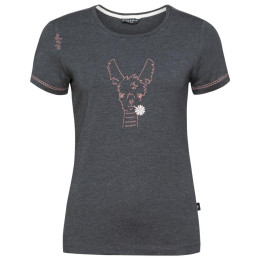 Camiseta de mujer Chillaz Saile Happy Alpaca gris oscuro black melange