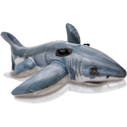 Tiburón hinchable Intex White Shark RideOn 57525NP gris