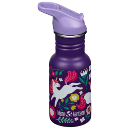 Botella para niños Klean Kanteen Kid Classic Narrow 12oz (w/Flip Seal Sport Cap) violeta leaping unicorns